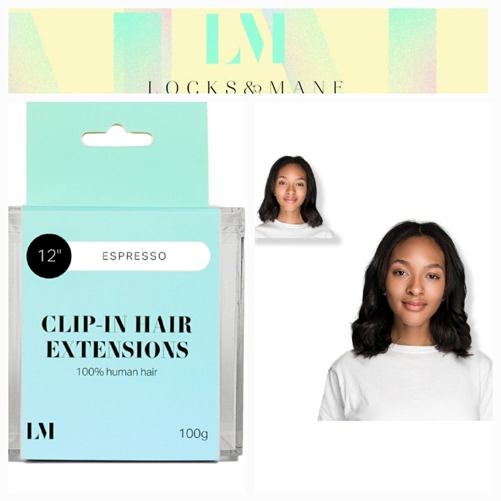 Locks & Mane 12" Clip-In 100% Humsn Hair Extensions